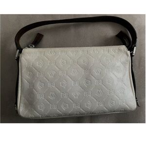 White Versace Embossed Monogram Shoulder Bag + Dust Bag Included